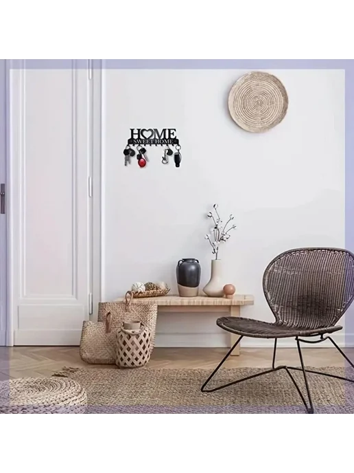 Крючки настенные декоративные для ключниц HOME белое, белый, фото 7