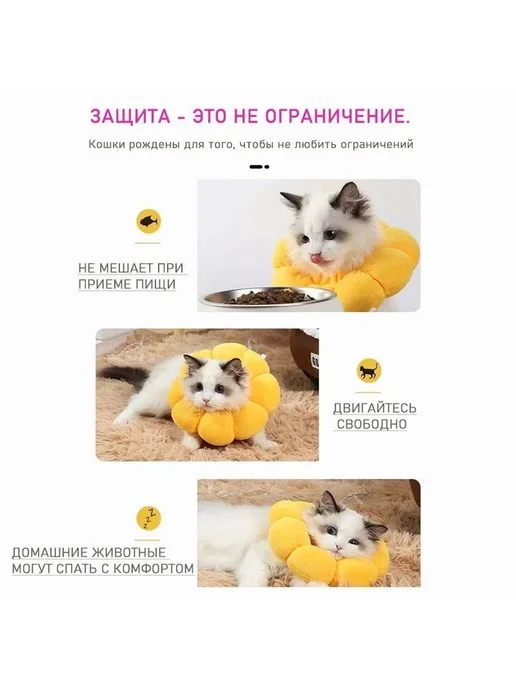 Защитный ветеринарный воротник для кошек и собак до 2 кг XS, 2 кг, фото 5
