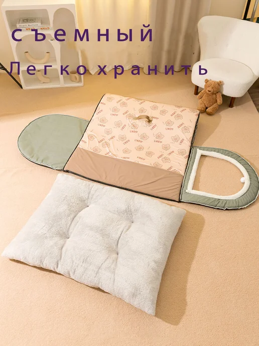 Домик для собак и кошек мягкий M хаки, вариант, фото 6