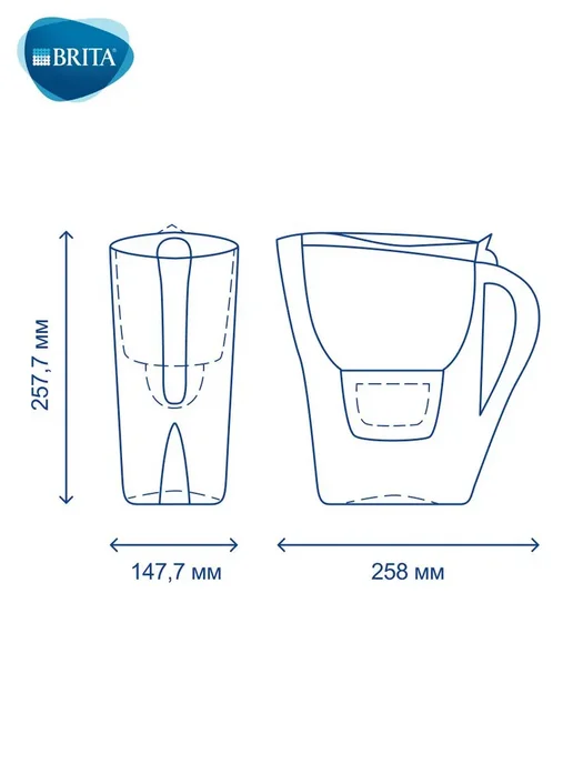 Фильтр Brita Marella XL 3 5 л + 1 картридж MAXTRA+ Ун Синий, 5 л, фото 3
