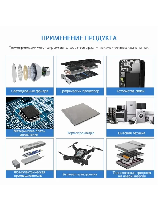 Термопрокладка 24 Вт мК 100x50мм толщина 1 5мм вес 50г, 100x50 мм, 24 Вт, фото 4