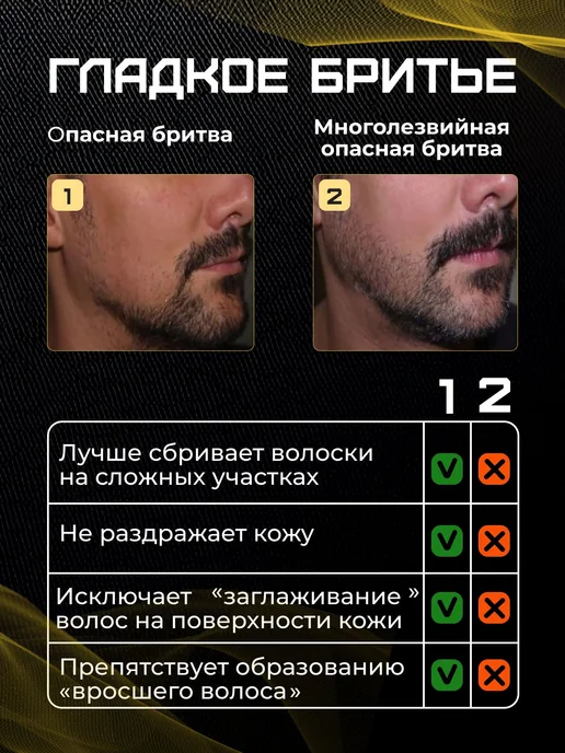 Опасная бритва Шаветка для бритья и бороды серый, серый, фото 4