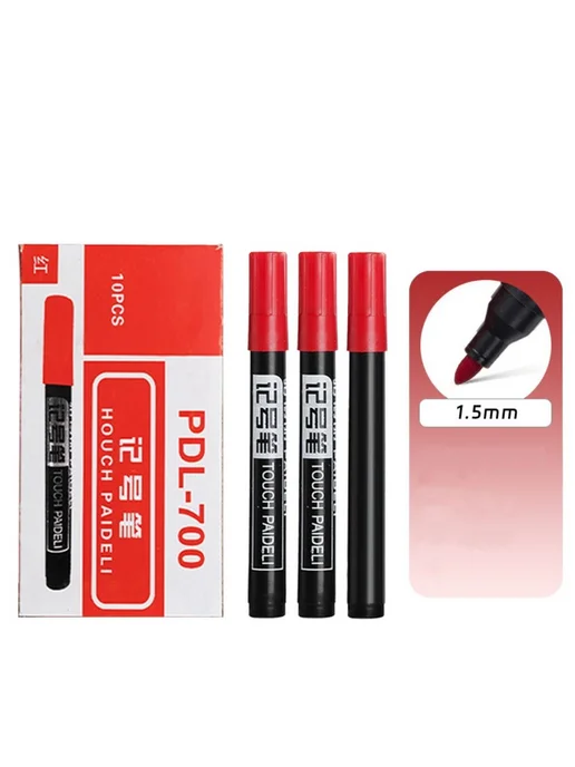 Перманентный маркер ручка Red-10PCS, 10 шт