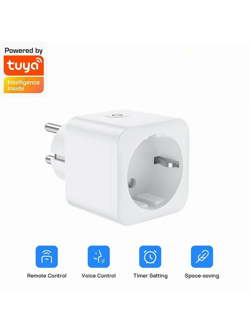 Умная розетка wifi Tuya, 16А 1 пост, вариант, фото 2