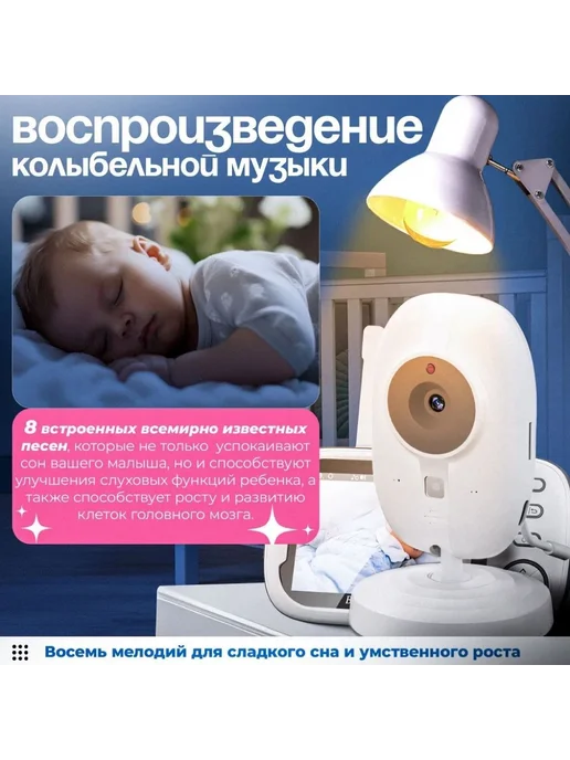Видеоняня беспроводная. Радионяня. Видеоняня с монито Белый, белый, фото 3