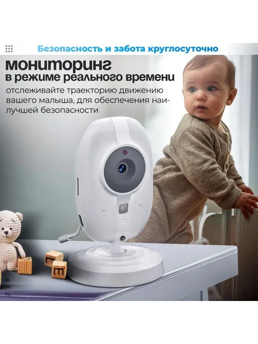 Видеоняня беспроводная. Радионяня. Видеоняня с монито Белый, белый, фото 5