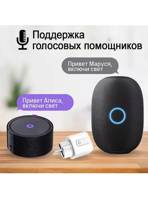 Умная WiFi розетка 20A (Алиса, Google Home, Маруся) T Белый, белый, фото 2