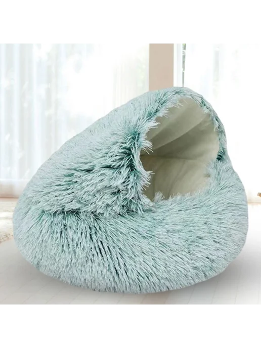Ковровая пушистая кровать для кошек Зеленый 40*40 см, 40x40 см