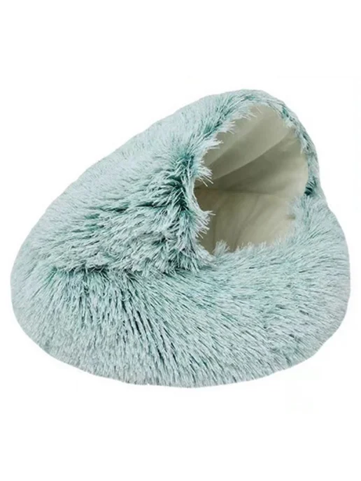 Ковровая пушистая кровать для кошек Зеленый 40*40 см, 40x40 см, фото 4