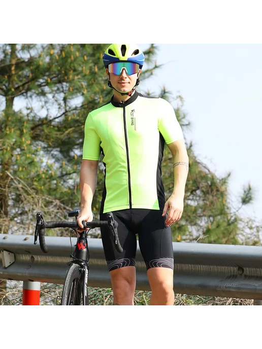 Спортивные очки для велоспорта бел-зеленый, зеленый, фото 3