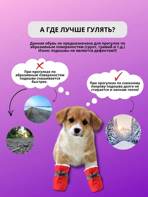 Обувь для собак для защиты лап S+ красный, красный, фото 7