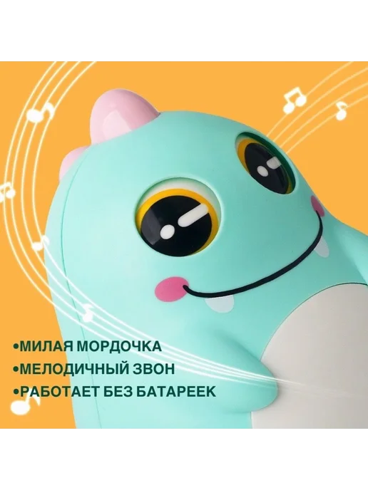 Неваляшка-погремушка Дракончик для малышей желтый, желтый, фото 7
