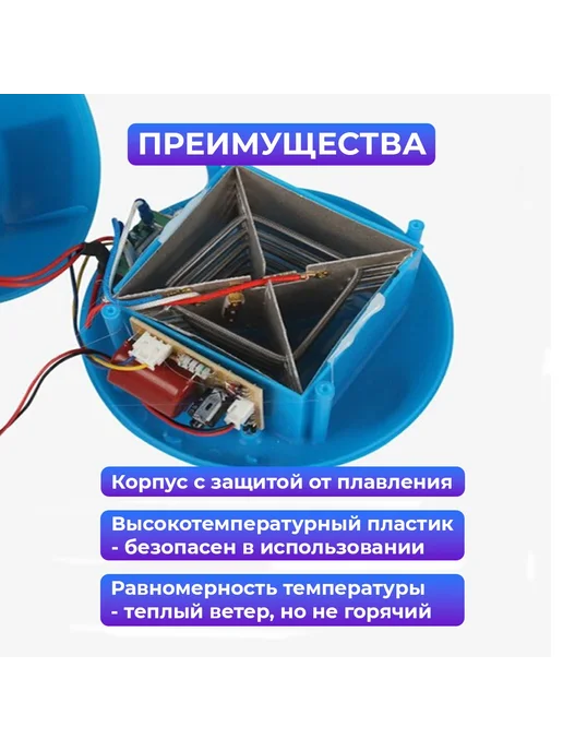 Лампа-тепловентилятор для животных 100-300 Вт LED синий, 100300 Вт, фото 2