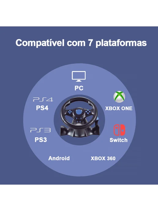 Игровой руль для компьютера PS4 PS3 PC черно-серый, черный, фото 4