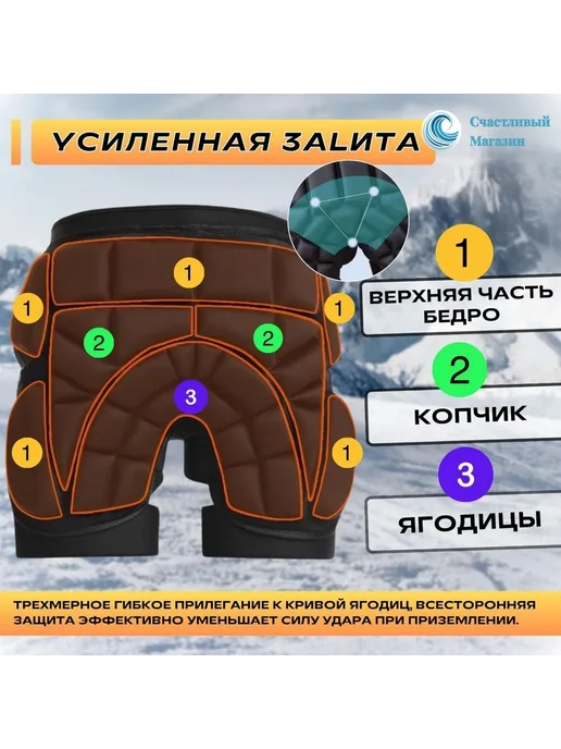 Защита для горных лыж и сноуборда KsG71RVS Размер M, вариант, фото 3