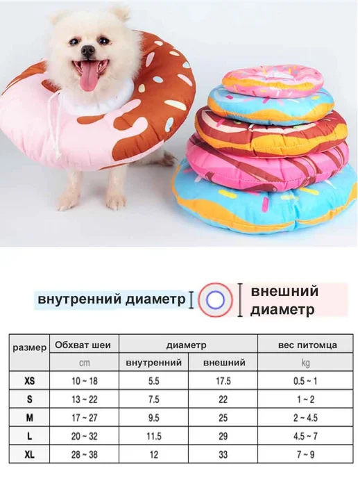 Мягкий ветеринарный защитный воротник для кошек и собак L, вариант, фото 6