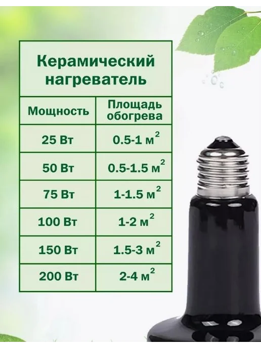 Лампа керамическая инфракрасная для обогрева 100Вт 100Вт, 100 Вт, 100 Вт, фото 5