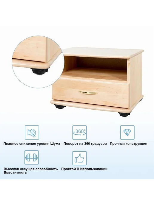 Поворотные колесики для мебели самоклеящиеся 4 шт белый, 4 шт, фото 8