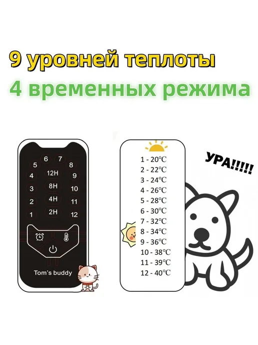 Лежанка для собак и кошек с подогревом, ковр 400*600, синий, 400x600, фото 5