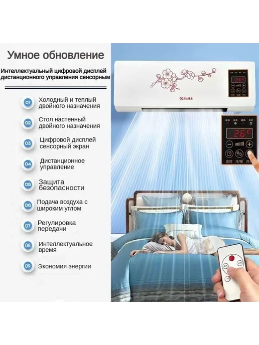Керамический тепловентилятор настенный с пультом 2000 Белый, белый, фото 6