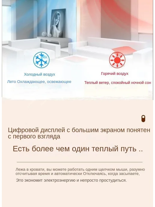 Керамический тепловентилятор настенный с пультом 2000 Белый, белый, фото 7