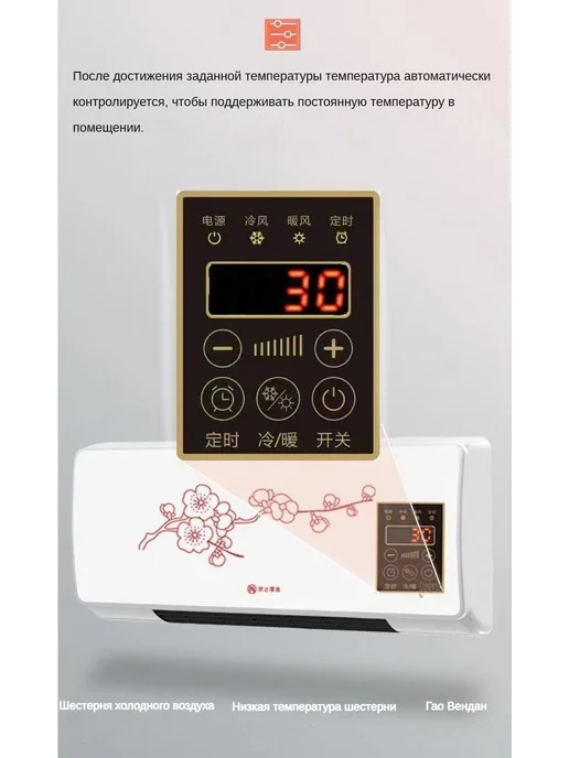 Керамический тепловентилятор настенный с пультом 2000 Белый, белый, фото 8