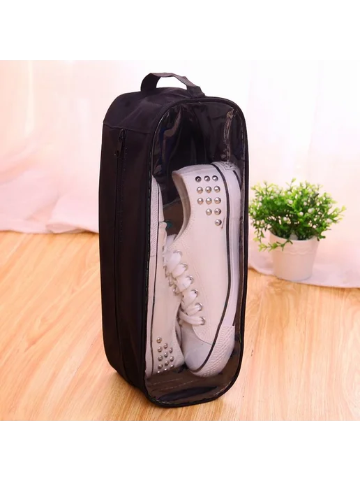 Чехол для обуви 33x12x13см, до 42 размера черный, 33x12x13 см