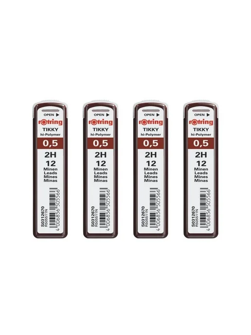 Rotring Грифель 0.5 мм, твердость 2H (2 Твердый) 2H, вариант