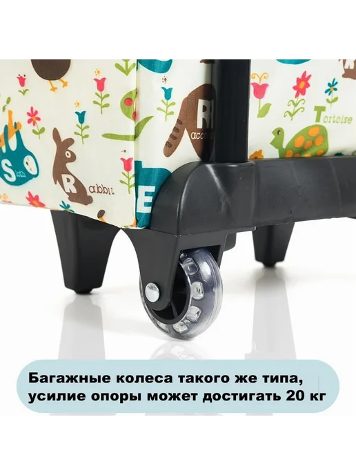 Сумка-тележка хозяйственная RECO Голубой-цветочный узор, голубой, фото 5