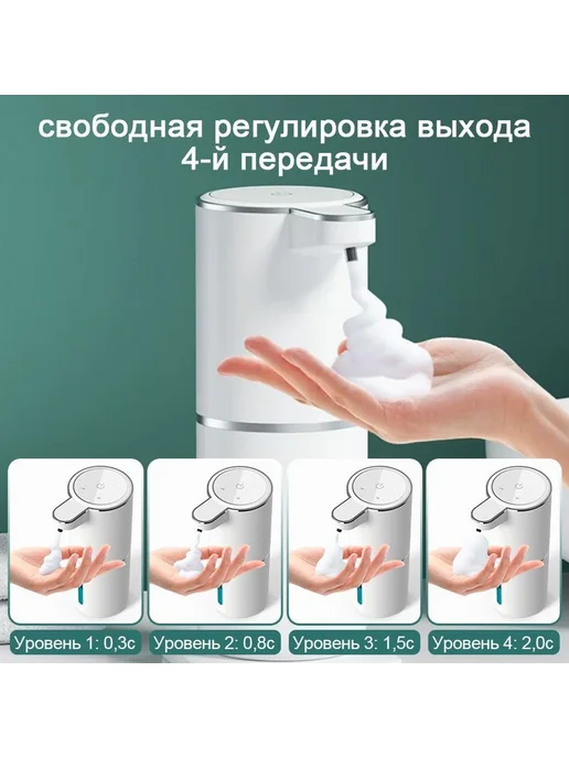 Сенсорный диспенсер для мыла 380 мл белое, 380 мл, фото 4