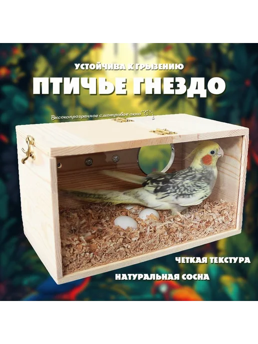 Прозрачный дом попугая левый отверстие 19,5 * 12 * 12 см, 19.5x12