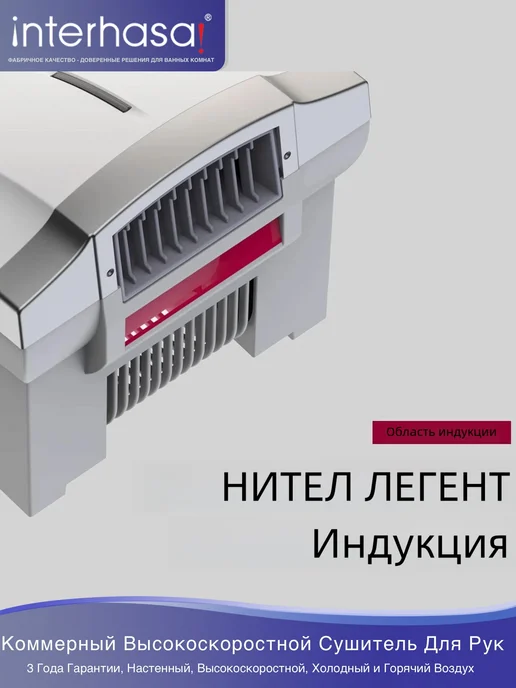 Автоматическая сушилка для рук 1800W, горячий холодны Белый, 1800 Вт, фото 5