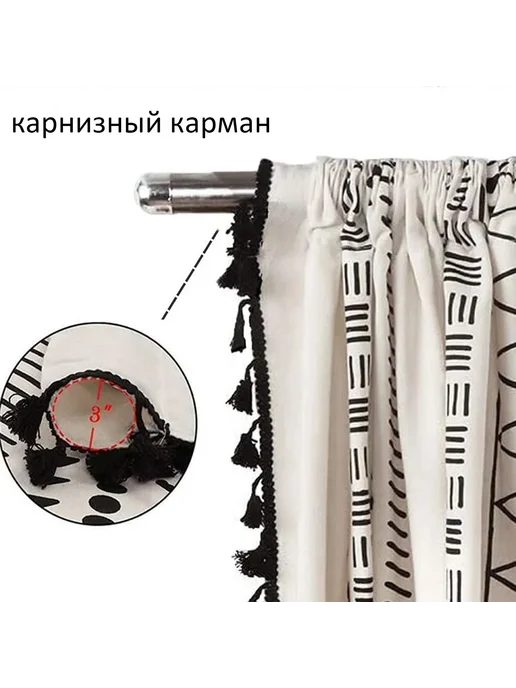 Штора 200 см х 145 см Красные полоски 200x145 Красн полосы, 100x150 см, фото 2