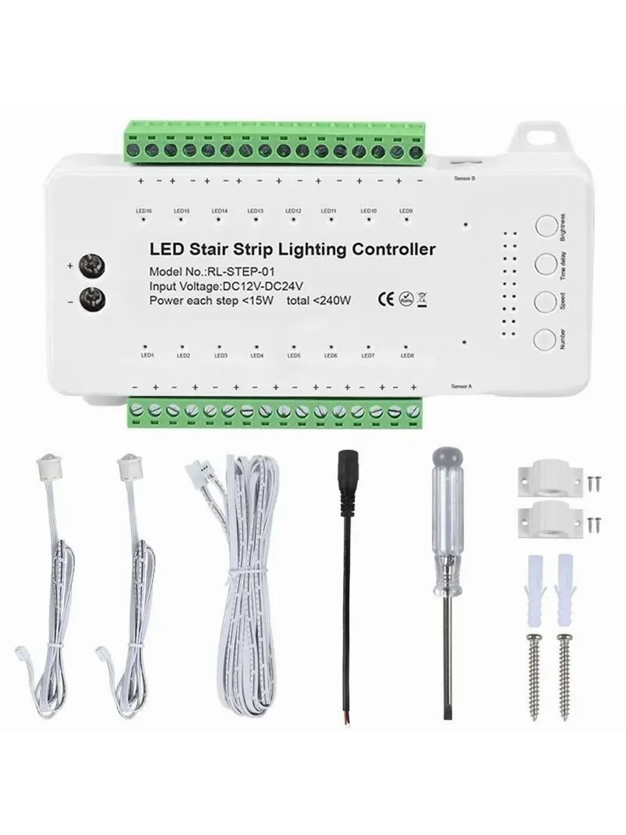 Контроллер Led Stair Light 16 ступеней с датчиком д: COB-yxy