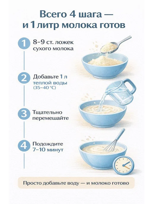 Кривское Молоко сухое обезжиренное 1,5% Беларусь ГОСТ, 1 кг, 2 кг, фото 3