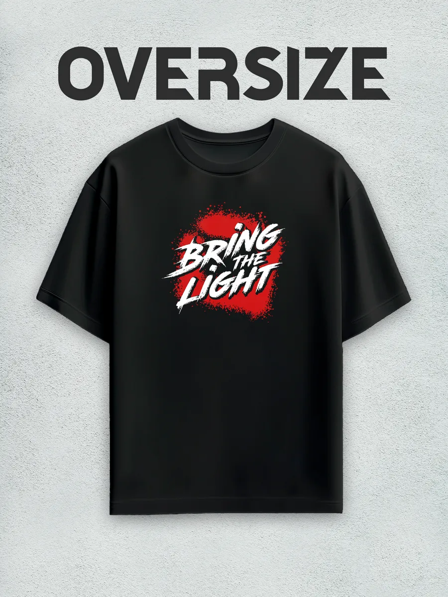 Футболка оверсайз с принтом bring the light