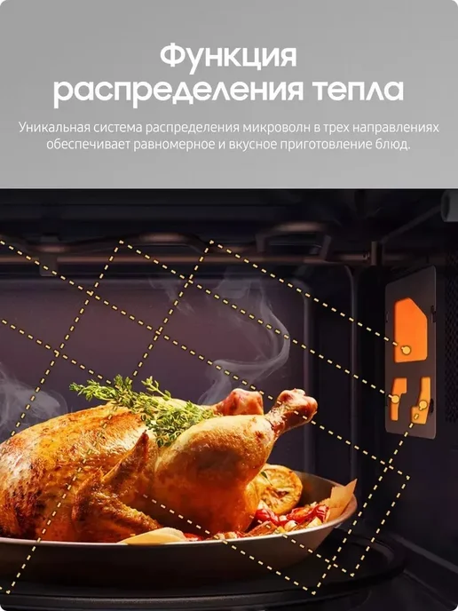 Samsung Встраиваемая микроволновая печь MS23A7013AB BW, Черная, черный, фото 4