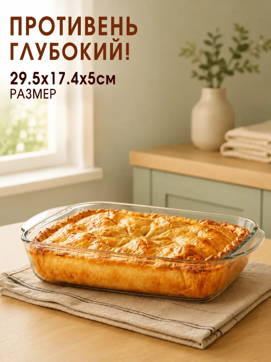 Форма для запекания жаропрочная прямоугольная