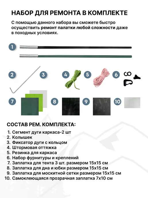 RSP Палатка туристическая 4-х местная River 4 (цв. зеленый), зеленый, фото 8