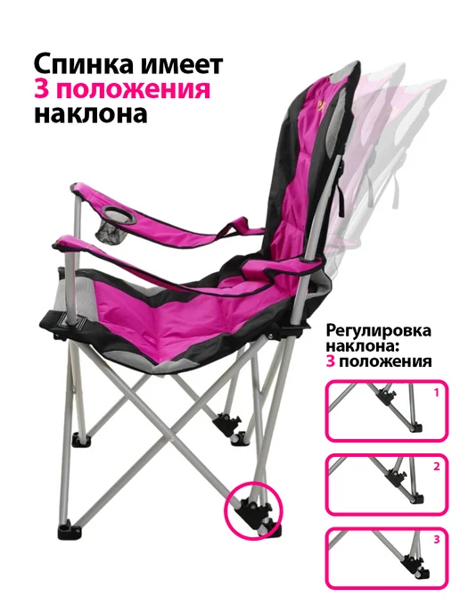 PRESIDENT FISH Стул складной туристический "President Fish" 8750 410 зелён, розовый, фото 2