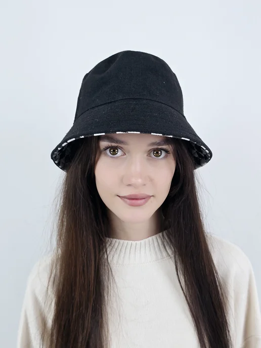 ИП Кобылко А.Г. Панама из джинса двусторонняя, черный, фото 14
