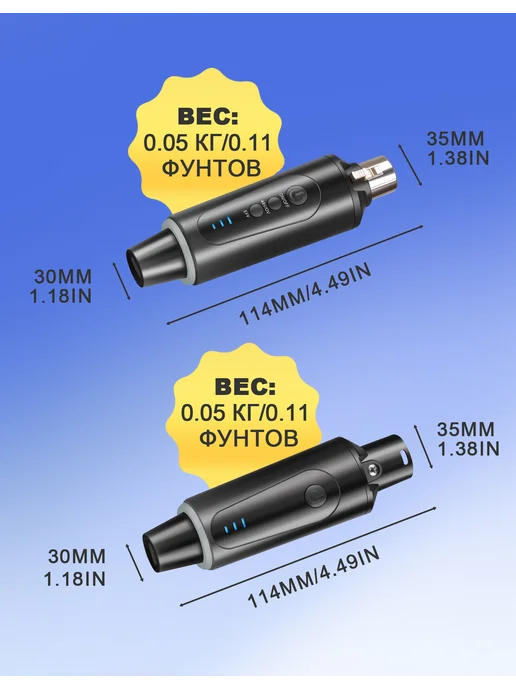 Depusheng 2 беспроводных микрофонных передатчика, вариант, фото 7