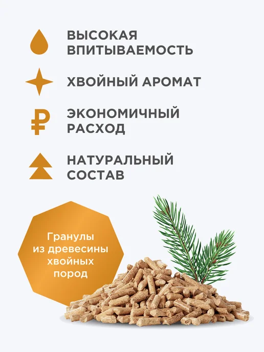 NAPKINS Древесный наполнитель для кошек комкующийся 18 л 6 кг, 80 л, 20 кг, фото 2