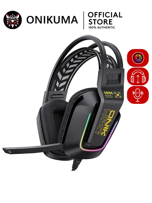ONIKUMA Наушники игровые проводные с микрофоном X13, черный, фото 2