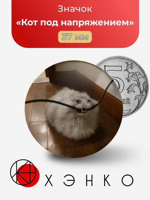 Кот под напряжением значок