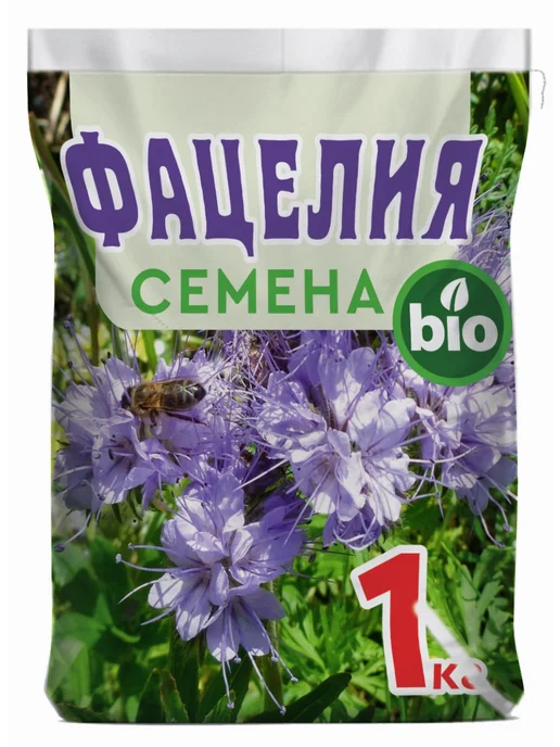 ЭкспертБиоОрганик Фацелия семена цветов сидерат медонос 3 кг, 1 кг