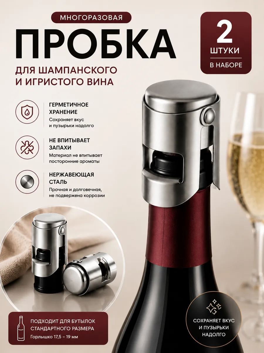 Пробка для шампанского – стильный винный аксессуар