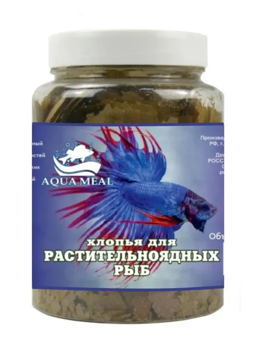 AquaMeal Корм для аквариумных растительноядных рыбок хлопья, вариант