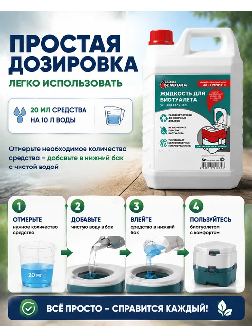 Sendora Универсальная жидкость для биотуалета, вариант, фото 4