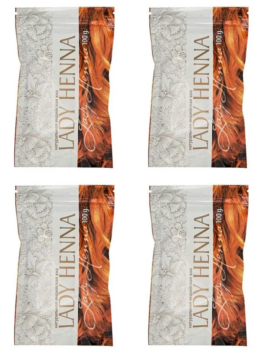 Lady Henna хна натуральная коричневая 100гр 3 шт, 100 г, 4 шт